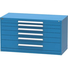 Vidmar - 6 Drawer, 45 Compartment Bright Blue Steel Modular Storage Cabinet - Eagle Tool & Supply