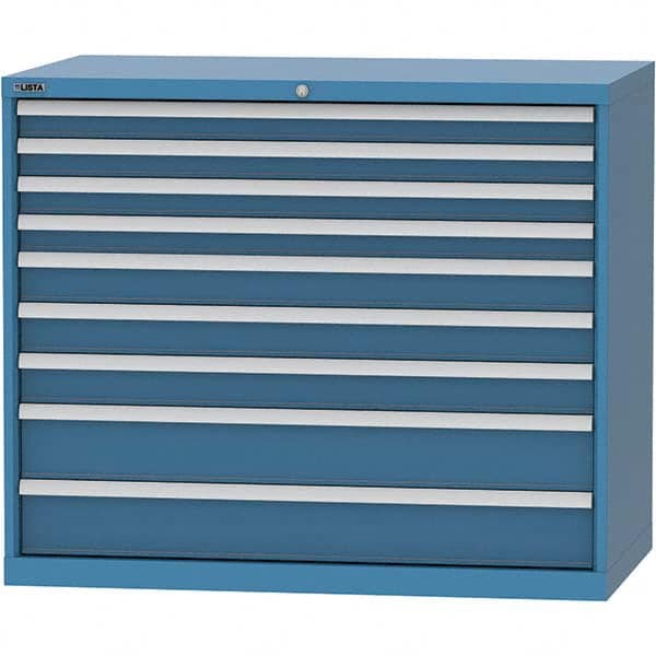 LISTA - 9 Drawer, 99 Compartment Bright Blue Steel Modular Storage Cabinet - Eagle Tool & Supply