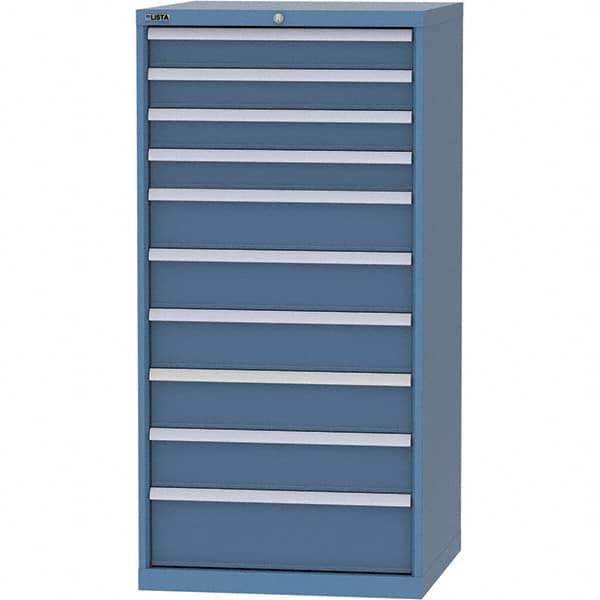 LISTA - 10 Drawer, 124 Compartment Bright Blue Steel Modular Storage Cabinet - Eagle Tool & Supply