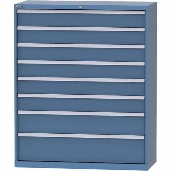 LISTA - 8 Drawer, 99 Compartment Bright Blue Steel Modular Storage Cabinet - Eagle Tool & Supply