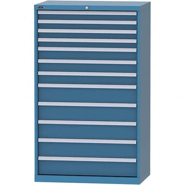 LISTA - 12 Drawer, 84 Compartment Bright Blue Steel Modular Storage Cabinet - Eagle Tool & Supply