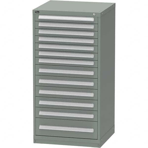 Vidmar - 13 Drawer, 45 Compartment Vidmar Green Steel Modular Storage Cabinet - Eagle Tool & Supply
