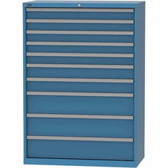 LISTA - 10 Drawer, 84 Compartment Bright Blue Steel Modular Storage Cabinet - Eagle Tool & Supply