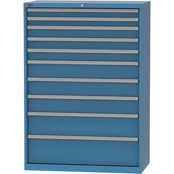 LISTA - 10 Drawer, 84 Compartment Bright Blue Steel Modular Storage Cabinet - Eagle Tool & Supply