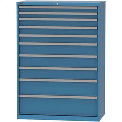 LISTA - 10 Drawer, 84 Compartment Bright Blue Steel Modular Storage Cabinet - Eagle Tool & Supply