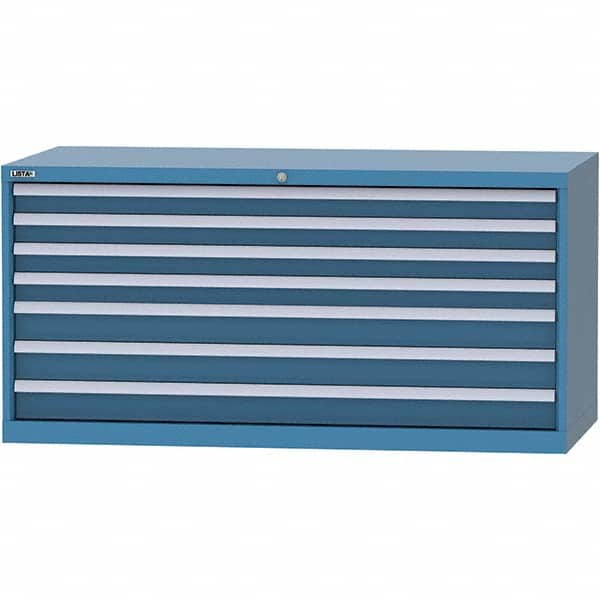 LISTA - 7 Drawer, 84 Compartment Bright Blue Steel Modular Storage Cabinet - Eagle Tool & Supply