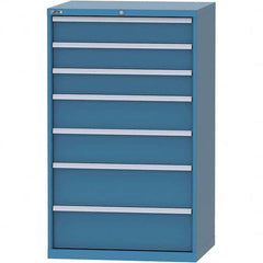 LISTA - 7 Drawer, 84 Compartment Bright Blue Steel Modular Storage Cabinet - Eagle Tool & Supply