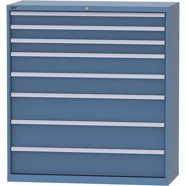 LISTA - 8 Drawer, 99 Compartment Bright Blue Steel Modular Storage Cabinet - Eagle Tool & Supply