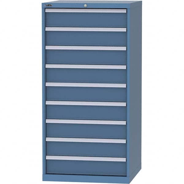 LISTA - 9 Drawer, 124 Compartment Bright Blue Steel Modular Storage Cabinet - Eagle Tool & Supply