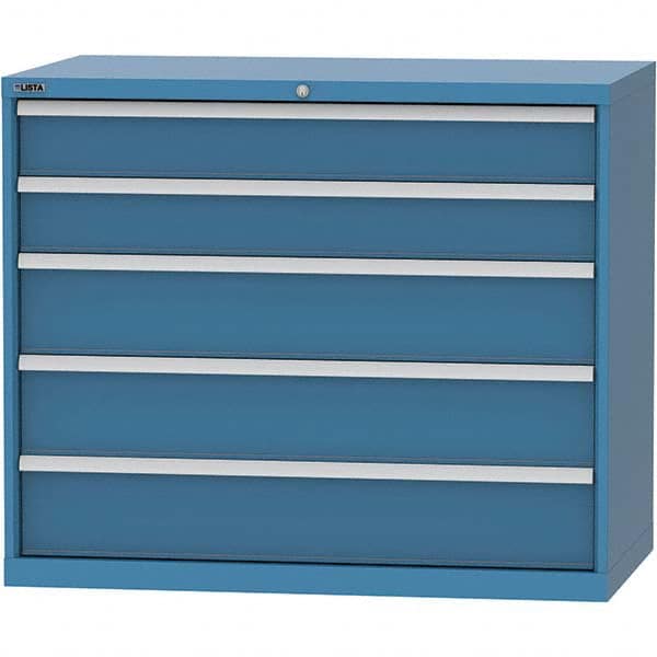 LISTA - 5 Drawer, 99 Compartment Bright Blue Steel Modular Storage Cabinet - Eagle Tool & Supply