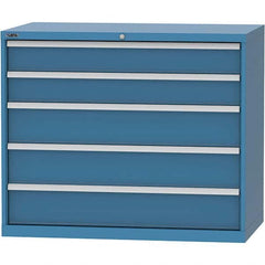 LISTA - 5 Drawer, 99 Compartment Bright Blue Steel Modular Storage Cabinet - Eagle Tool & Supply
