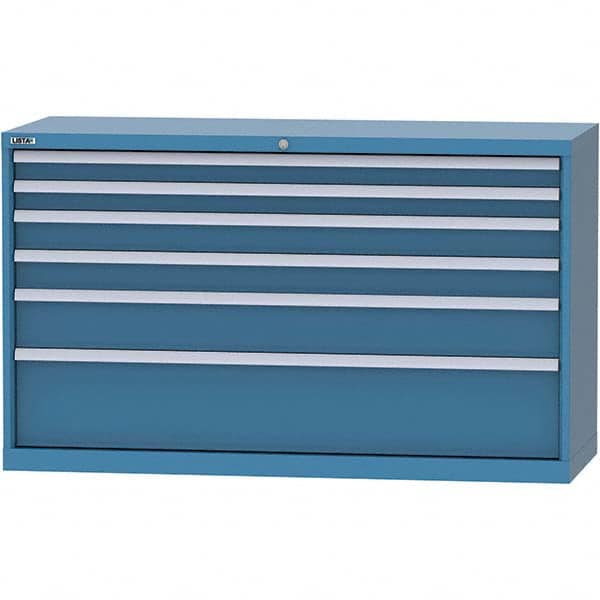 LISTA - 6 Drawer, 84 Compartment Bright Blue Steel Modular Storage Cabinet - Eagle Tool & Supply