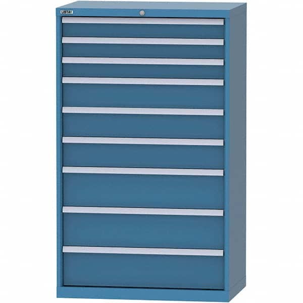 LISTA - 9 Drawer, 84 Compartment Bright Blue Steel Modular Storage Cabinet - Eagle Tool & Supply