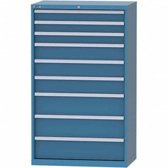 LISTA - 9 Drawer, 84 Compartment Bright Blue Steel Modular Storage Cabinet - Eagle Tool & Supply