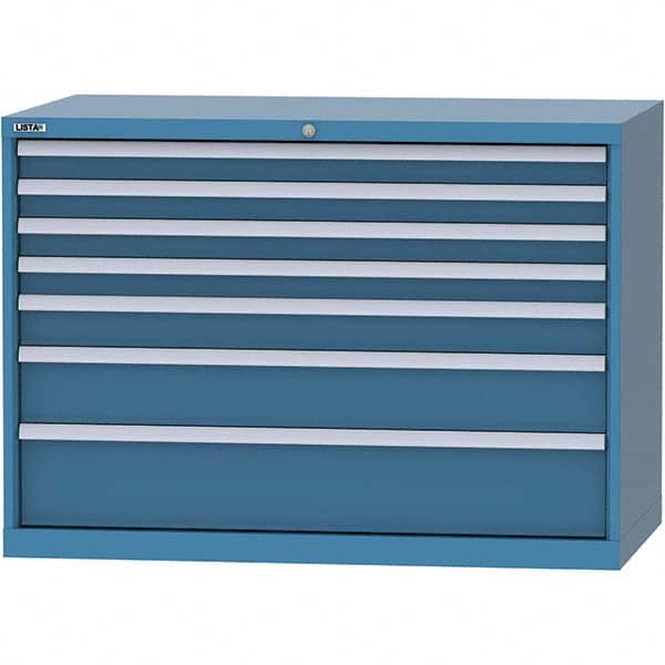LISTA - 7 Drawer, 99 Compartment Bright Blue Steel Modular Storage Cabinet - Eagle Tool & Supply