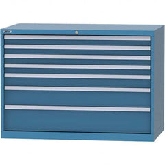 LISTA - 7 Drawer, 99 Compartment Bright Blue Steel Modular Storage Cabinet - Eagle Tool & Supply