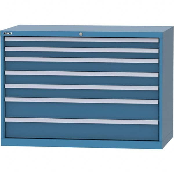 LISTA - 7 Drawer, 99 Compartment Bright Blue Steel Modular Storage Cabinet - Eagle Tool & Supply