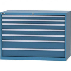 LISTA - 7 Drawer, 99 Compartment Bright Blue Steel Modular Storage Cabinet - Eagle Tool & Supply