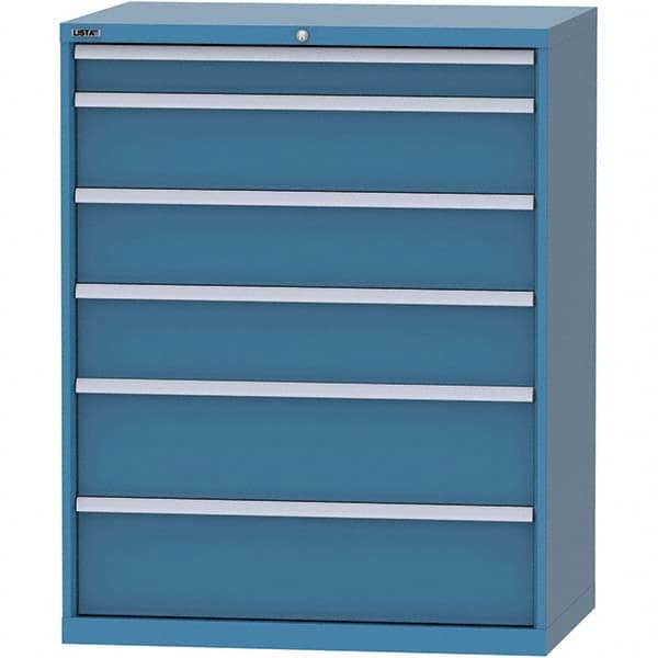 LISTA - 6 Drawer, 99 Compartment Bright Blue Steel Modular Storage Cabinet - Eagle Tool & Supply