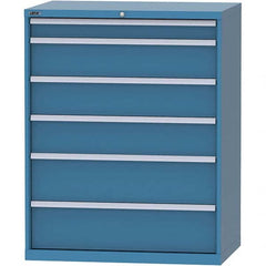 LISTA - 6 Drawer, 99 Compartment Bright Blue Steel Modular Storage Cabinet - Eagle Tool & Supply