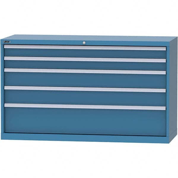 LISTA - 5 Drawer, 84 Compartment Bright Blue Steel Modular Storage Cabinet - Eagle Tool & Supply
