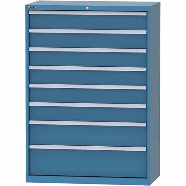 LISTA - 8 Drawer, 84 Compartment Bright Blue Steel Modular Storage Cabinet - Eagle Tool & Supply