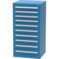 Vidmar - 10 Drawer, 124 Compartment Bright Blue Steel Modular Storage Cabinet - Eagle Tool & Supply