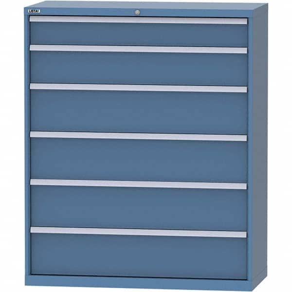 LISTA - 6 Drawer, 99 Compartment Bright Blue Steel Modular Storage Cabinet - Eagle Tool & Supply
