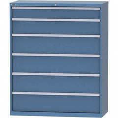 LISTA - 6 Drawer, 99 Compartment Bright Blue Steel Modular Storage Cabinet - Eagle Tool & Supply