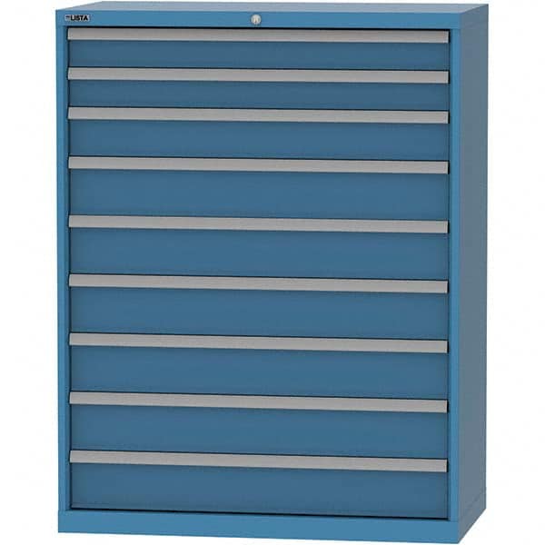 LISTA - 9 Drawer, 84 Compartment Bright Blue Steel Modular Storage Cabinet - Eagle Tool & Supply