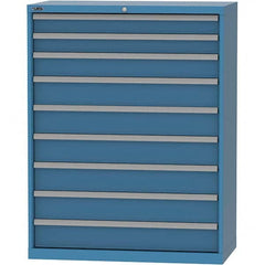 LISTA - 9 Drawer, 84 Compartment Bright Blue Steel Modular Storage Cabinet - Eagle Tool & Supply