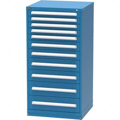 Vidmar - 11 Drawer, 60 Compartment Bright Blue Steel Modular Storage Cabinet - Eagle Tool & Supply