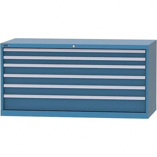 LISTA - 6 Drawer, 84 Compartment Bright Blue Steel Modular Storage Cabinet - Eagle Tool & Supply