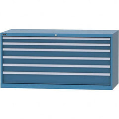 LISTA - 6 Drawer, 84 Compartment Bright Blue Steel Modular Storage Cabinet - Eagle Tool & Supply