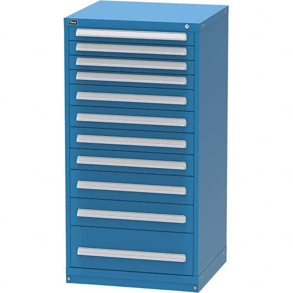 Vidmar - 11 Drawer, 60 Compartment Bright Blue Steel Modular Storage Cabinet - Eagle Tool & Supply