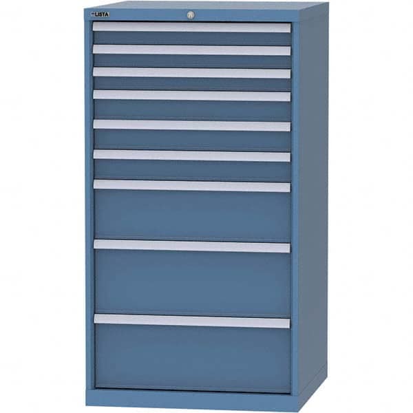 LISTA - 9 Drawer, 45 Compartment Bright Blue Steel Modular Storage Cabinet - Eagle Tool & Supply