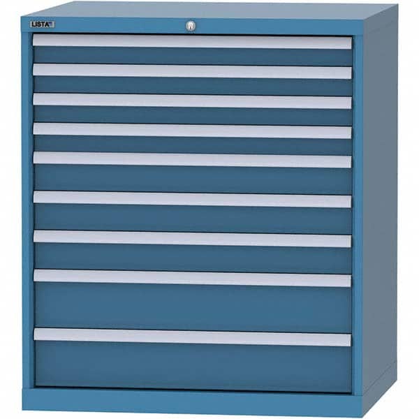 LISTA - 9 Drawer, 84 Compartment Bright Blue Steel Modular Storage Cabinet - Eagle Tool & Supply