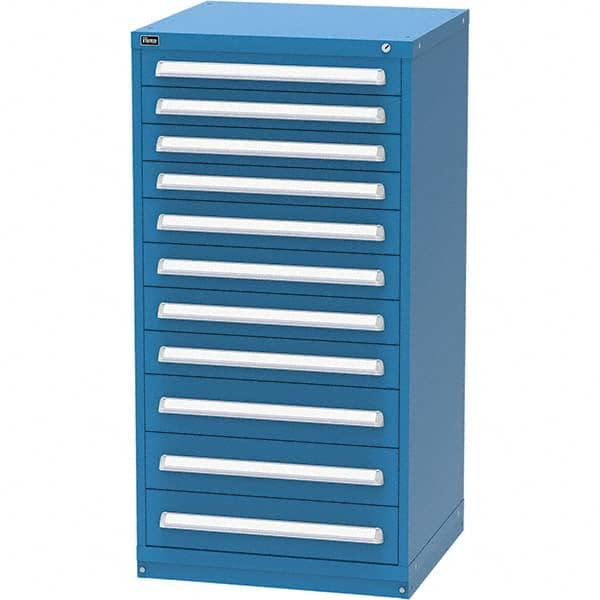 Vidmar - 11 Drawer, 124 Compartment Bright Blue Steel Modular Storage Cabinet - Eagle Tool & Supply