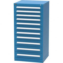 Vidmar - 11 Drawer, 124 Compartment Bright Blue Steel Modular Storage Cabinet - Eagle Tool & Supply