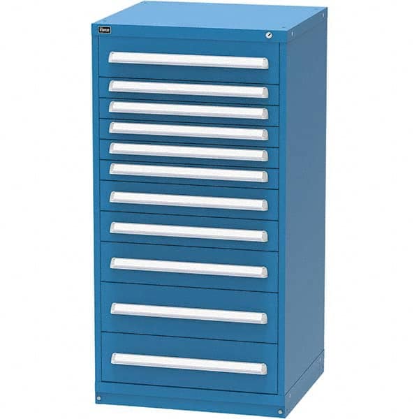 Vidmar - 11 Drawer, 60 Compartment Bright Blue Steel Modular Storage Cabinet - Eagle Tool & Supply