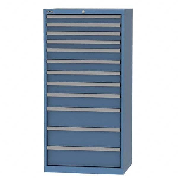 LISTA - 12 Drawer, 93 Compartment Bright Blue Steel Modular Storage Cabinet - Eagle Tool & Supply