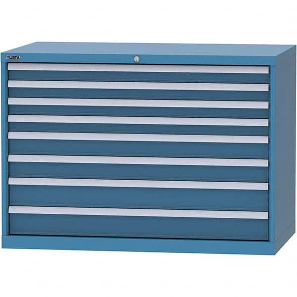 LISTA - 8 Drawer, 99 Compartment Bright Blue Steel Modular Storage Cabinet - Eagle Tool & Supply