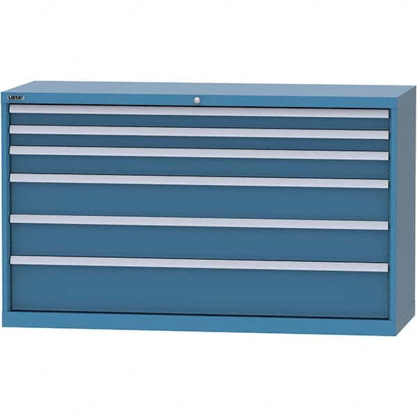 LISTA - 6 Drawer, 84 Compartment Bright Blue Steel Modular Storage Cabinet - Eagle Tool & Supply