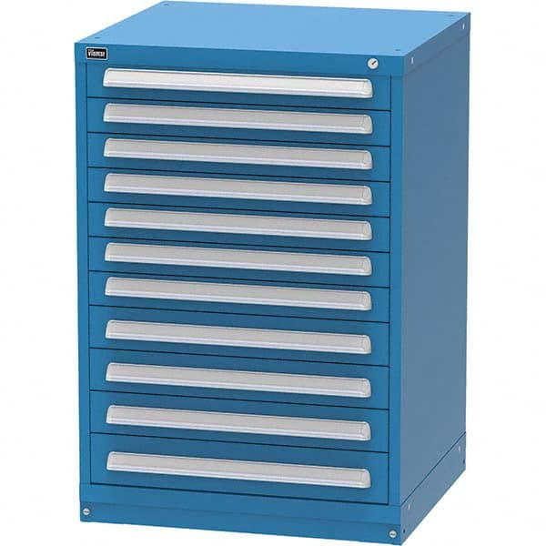 Vidmar - 11 Drawer, 344 Compartment Bright Blue Steel Modular Storage Cabinet - Eagle Tool & Supply