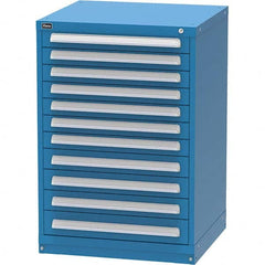 Vidmar - 11 Drawer Bright Blue Steel Modular Storage Cabinet - Eagle Tool & Supply