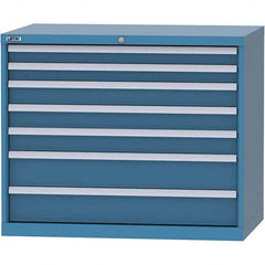 LISTA - 7 Drawer, 99 Compartment Bright Blue Steel Modular Storage Cabinet - Eagle Tool & Supply