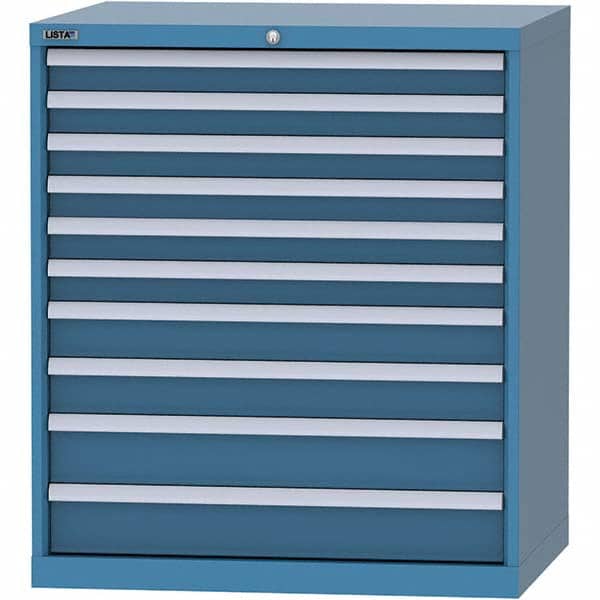 LISTA - 10 Drawer, 84 Compartment Bright Blue Steel Modular Storage Cabinet - Eagle Tool & Supply