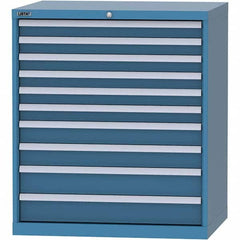 LISTA - 10 Drawer, 84 Compartment Bright Blue Steel Modular Storage Cabinet - Eagle Tool & Supply