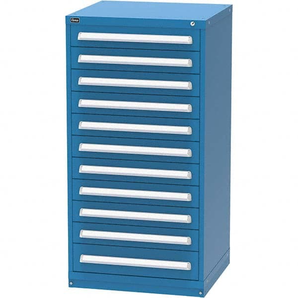 Vidmar - 11 Drawer, 124 Compartment Bright Blue Steel Modular Storage Cabinet - Eagle Tool & Supply