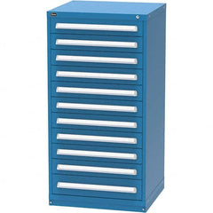 Vidmar - 11 Drawer, 124 Compartment Bright Blue Steel Modular Storage Cabinet - Eagle Tool & Supply